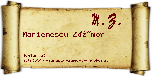 Marienescu Zámor névjegykártya